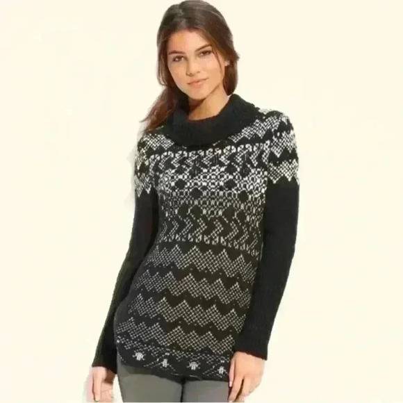 Free People snow fox fireside wool turtleneck long sweater w fitted slee… - Picture 1 of 7